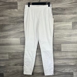 A New Day Pants Women's 6R White Stretch Elastizado Skinny High-Rise Side‎ Zip